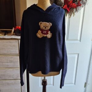 Forever 21 Navy Sweater with Bear Design